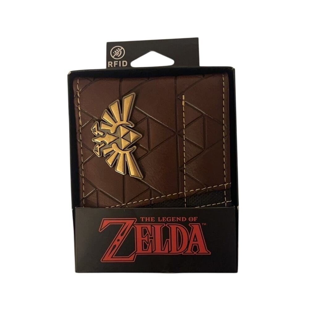 Legend Of Zelda Royal Crest Bifold Brown Wallet Excellent - Unisex